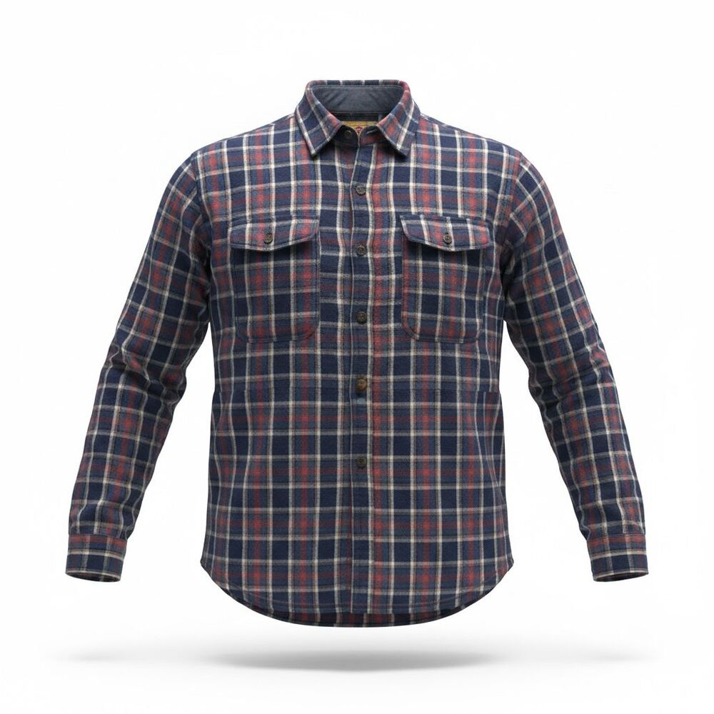 Boston Traders Men’s Flannel Shirt XXL Blue Red Plaid Button Front Cotton
